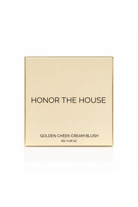 Honor The House Golden Cheek Cream Blush golden box packaging.