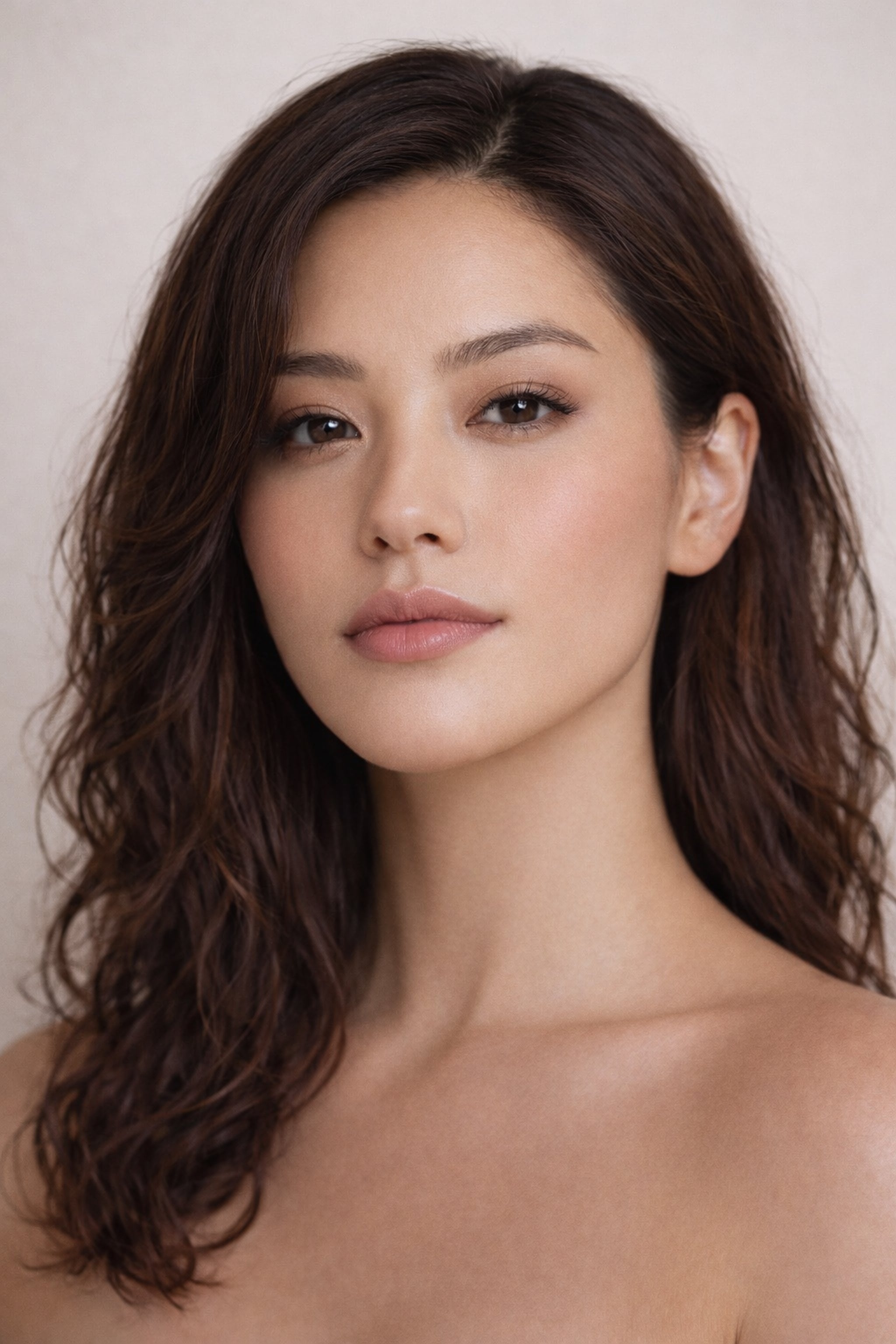 Honor The House Drippin' Gold Liquid Highlighter in Golden Hour blended on Asian model's cheeks.