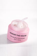 Honor The House Cleanse Your Spirit Cleansing Balm in Midnight Rosé shown with a plain white background and a spatula scoop.