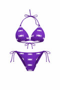 Honor The House Royal Purple Bikini with an off-white background.