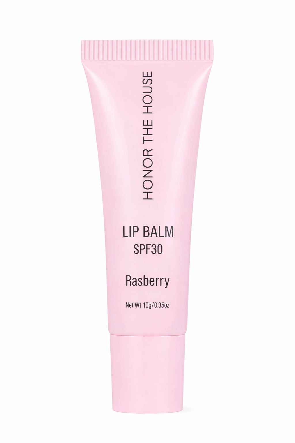 Honor The House Caribbean Sun SPF 30 Lip Balm Rum Raspberry flavor in its product packaging with off-white background.