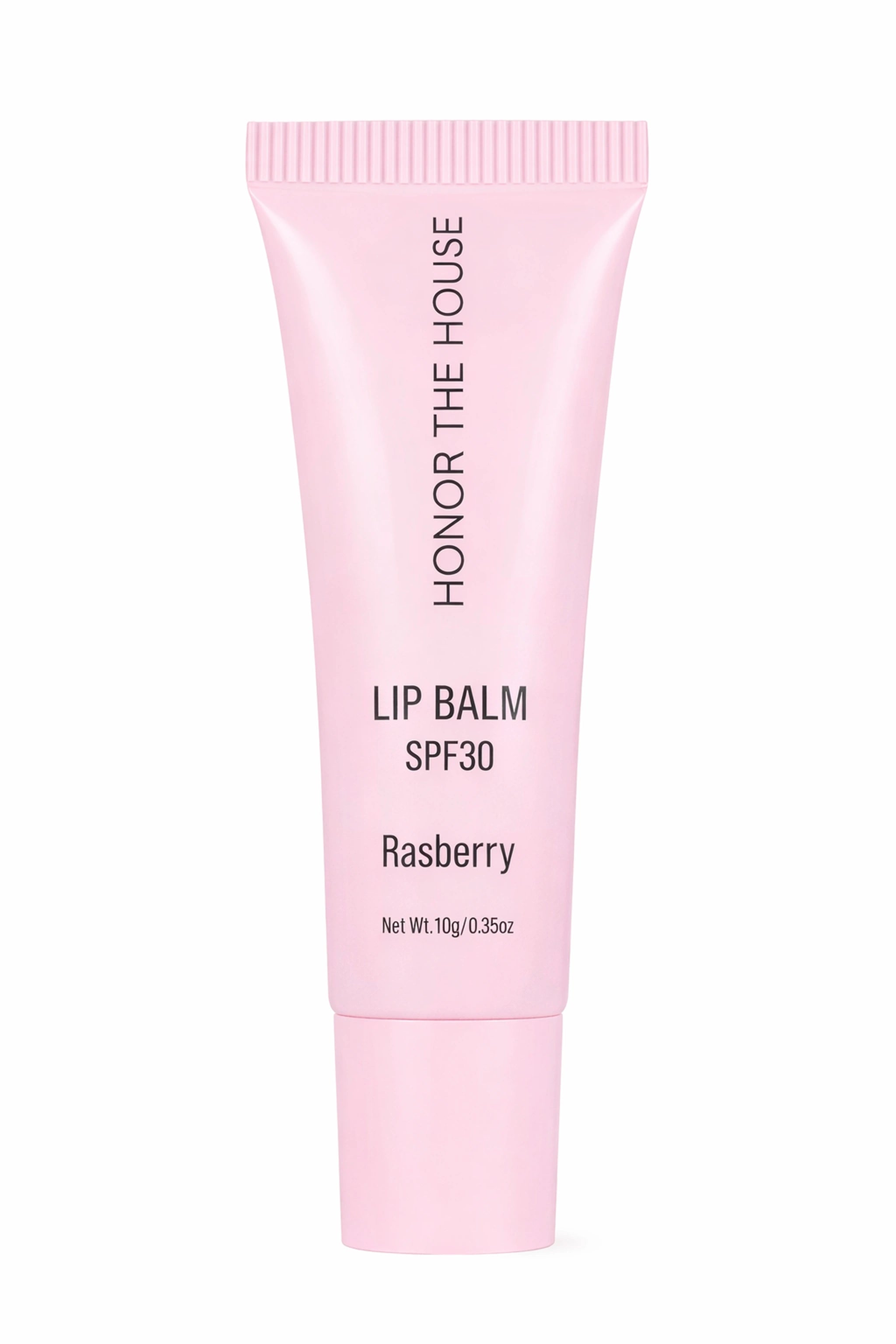 Honor The House Caribbean Sun SPF 30 Lip Balm Rum Raspberry flavor in its product packaging with off-white background.