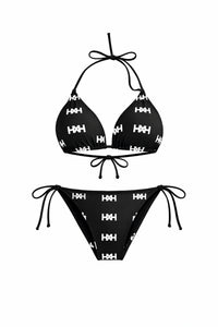 Honor The House Breeze Off The Ocean Bikini in Umbreon Black with an off-white background 